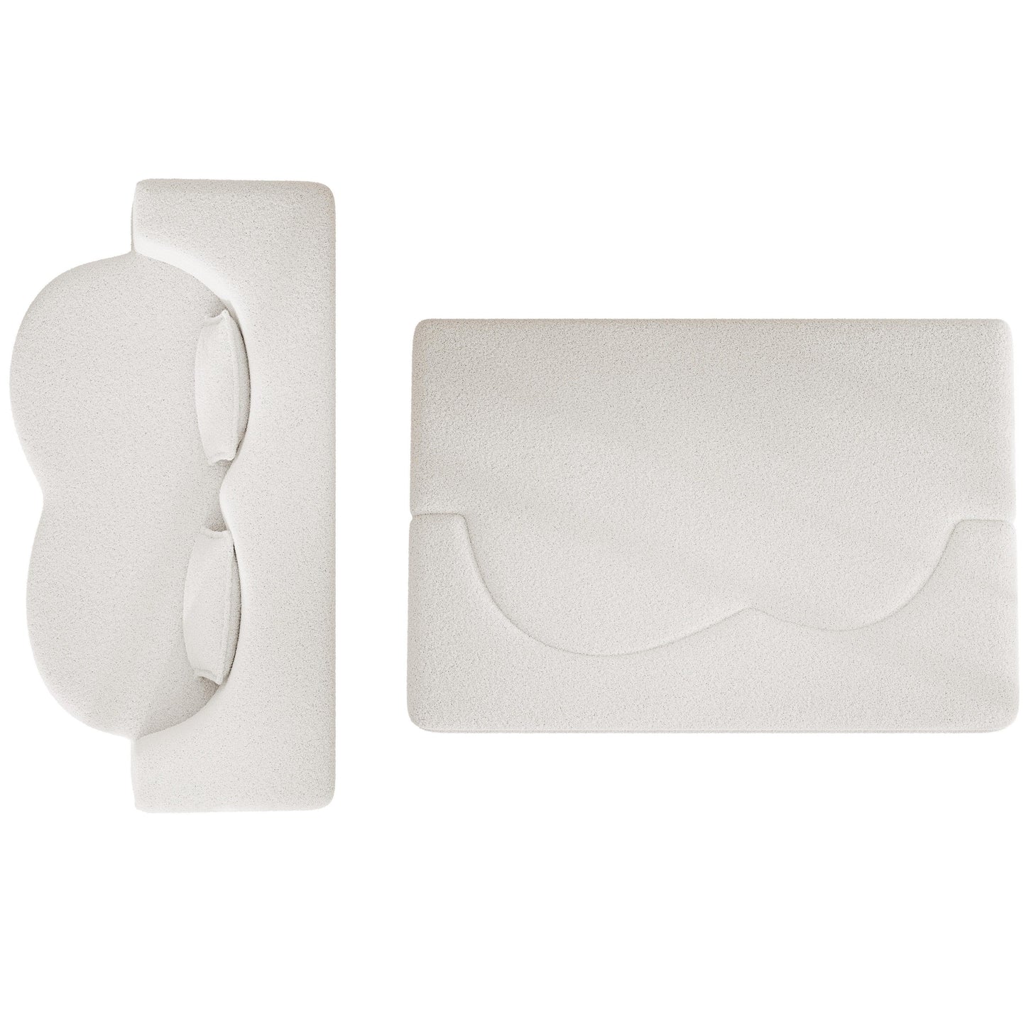 Convertible Teddy Fabric Foam-Filled Sleeper Sofa Bed