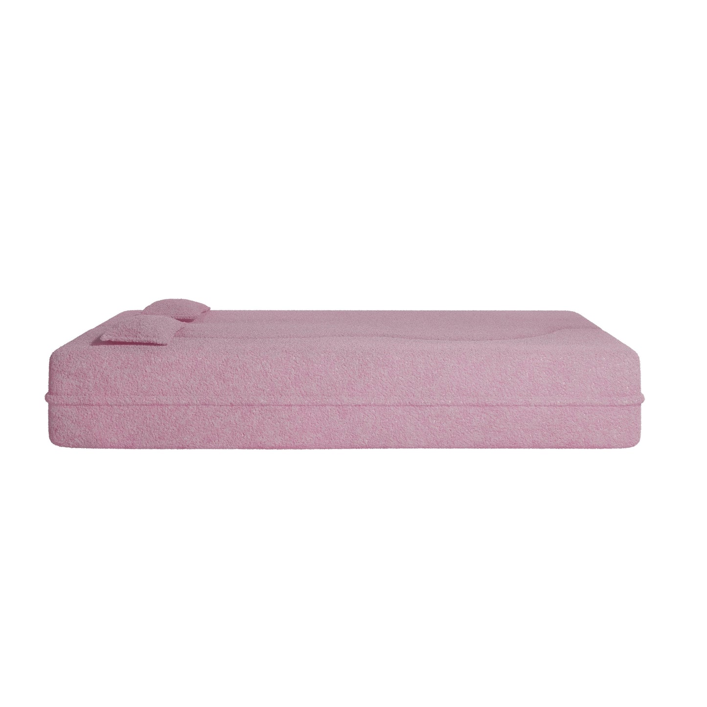 Convertible Teddy Fabric Foam-Filled Sleeper Sofa Bed