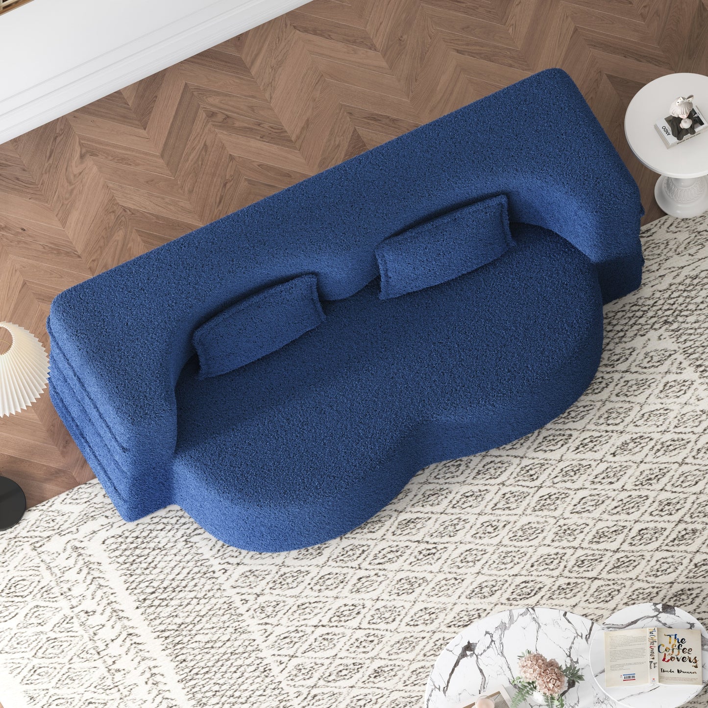 Convertible Teddy Fabric Foam-Filled Sleeper Sofa Bed