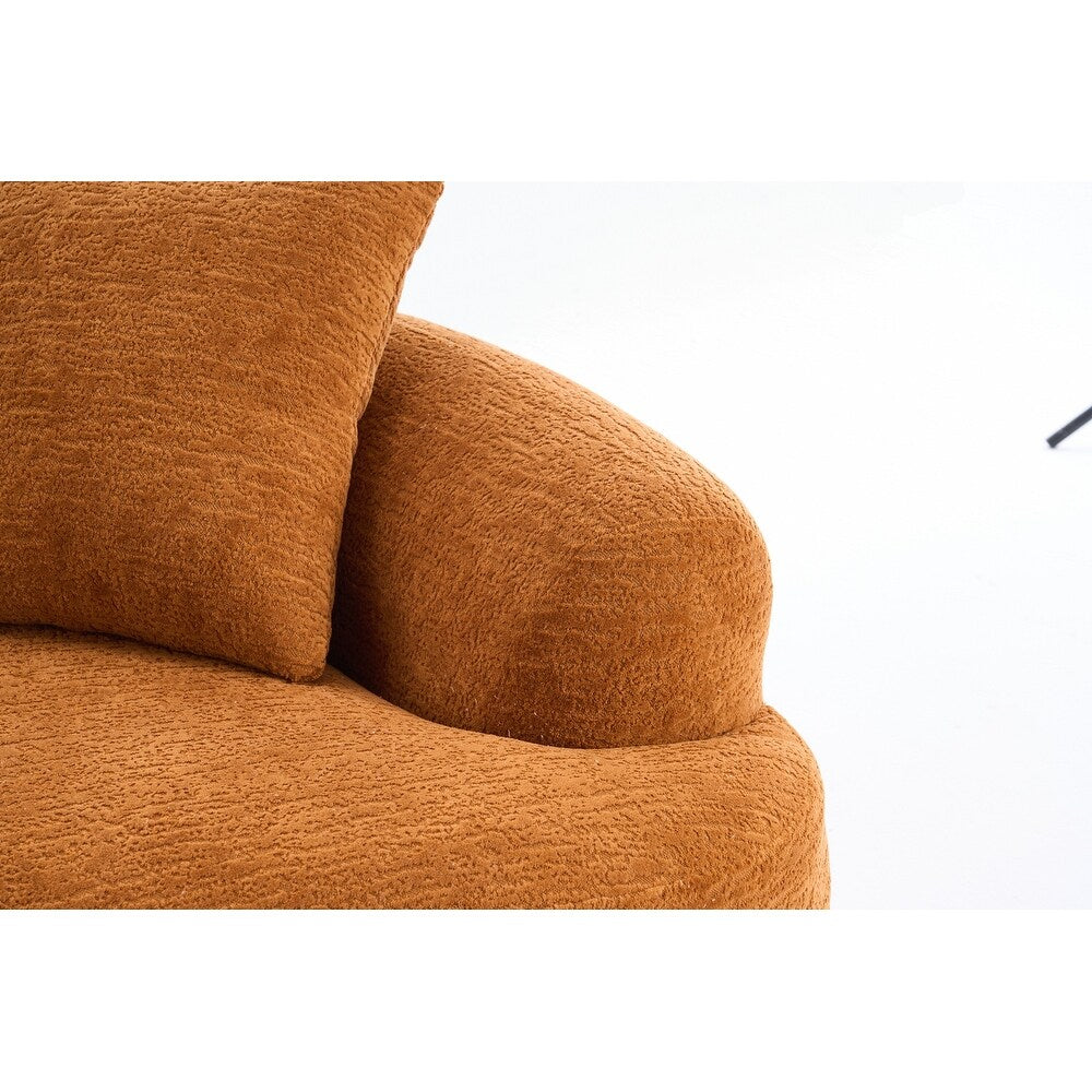 Curved Loveseat White Full Compression Sponge Sofa