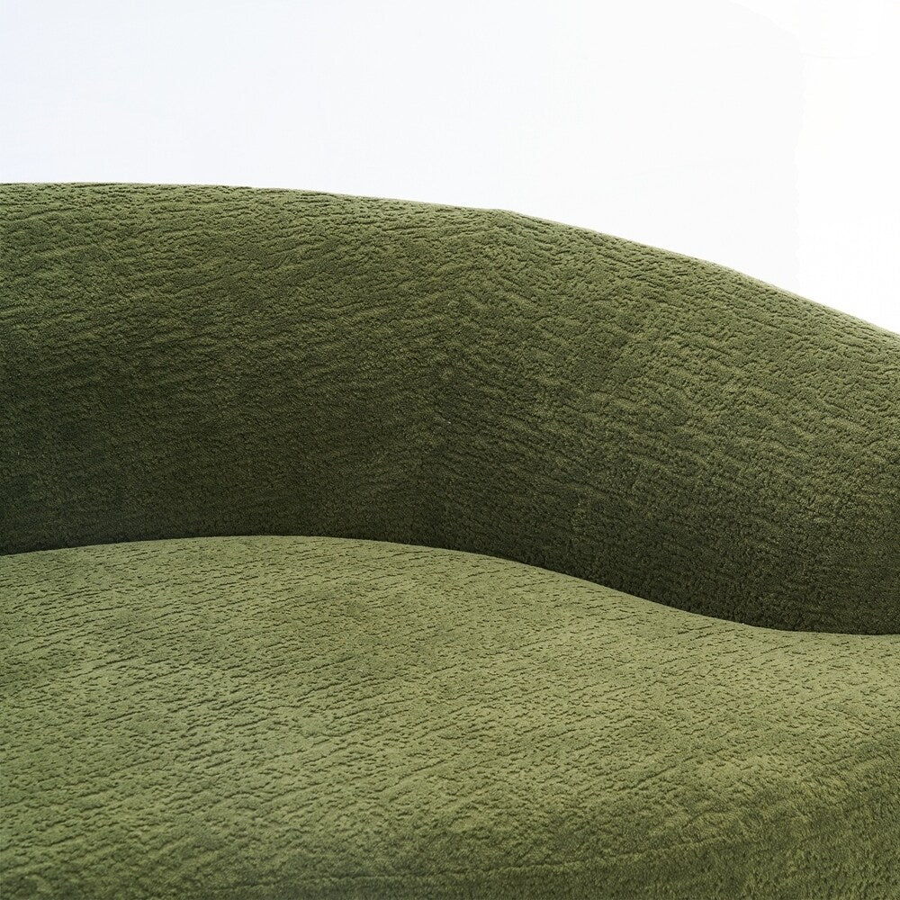 Curved Loveseat White Full Compression Sponge Sofa