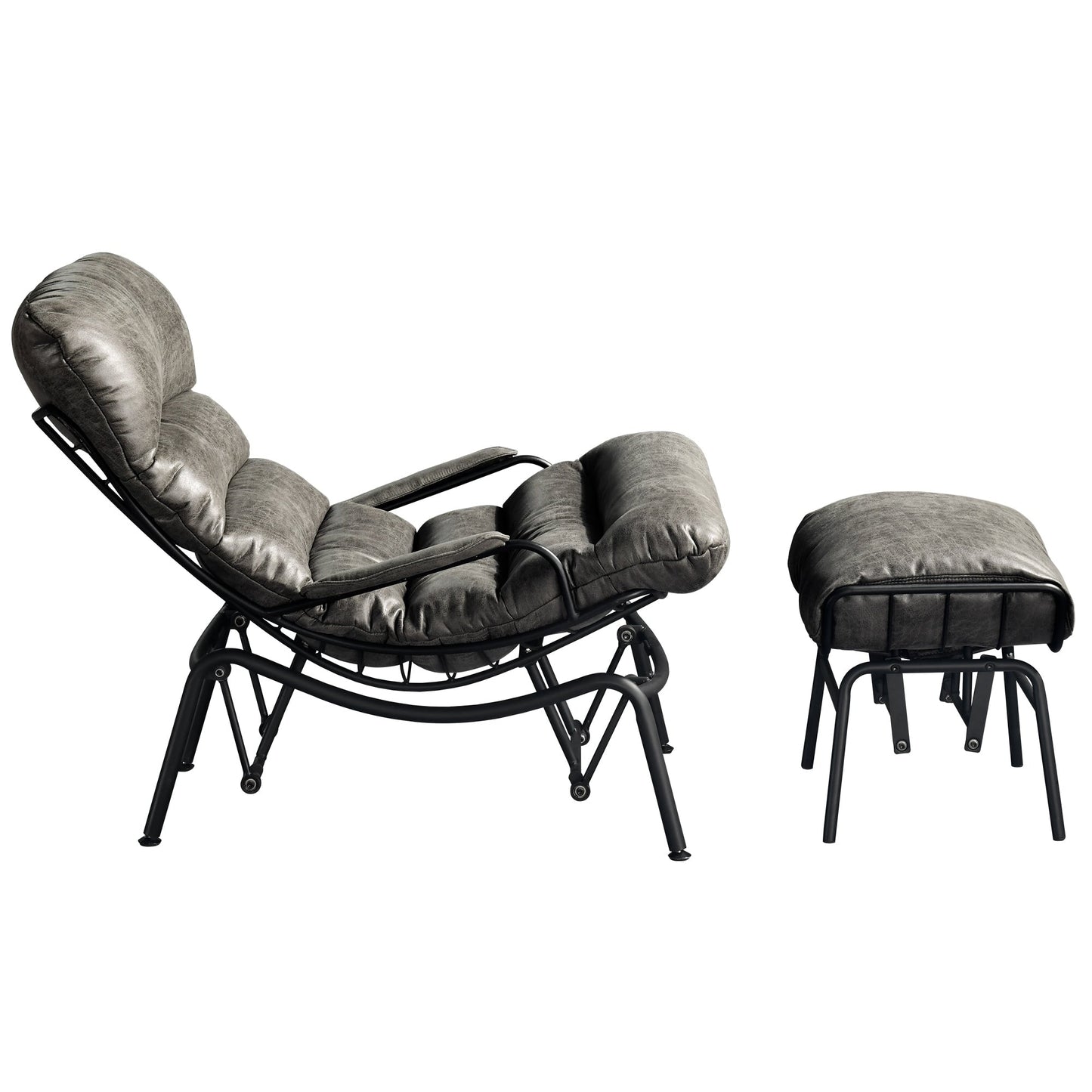 OVIOS Living Room Accent Chair Rocking Recliner Chair with Ottoman