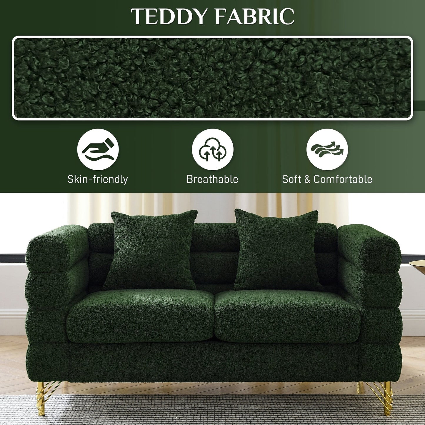 Ouyessir Mid Century Sofa Couch for Bedroom, Living Room, Lounges, Office, Apartment