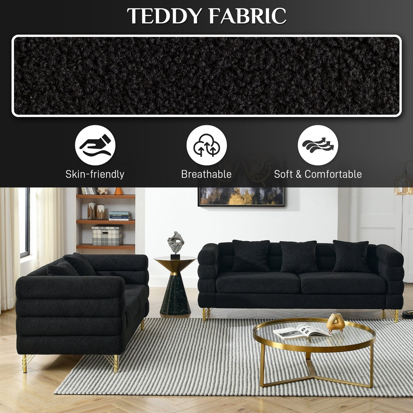 Ouyessir Mid Century Sofa Couch for Bedroom, Living Room, Lounges, Office, Apartment