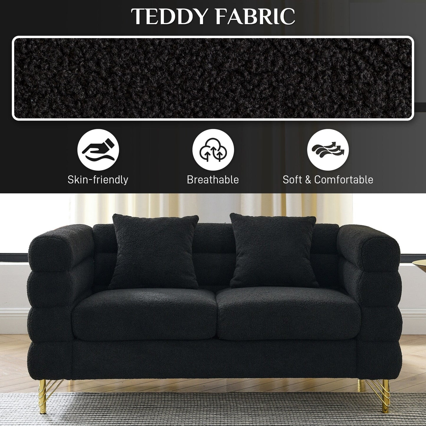 Ouyessir Mid Century Sofa Couch for Bedroom, Living Room, Lounges, Office, Apartment