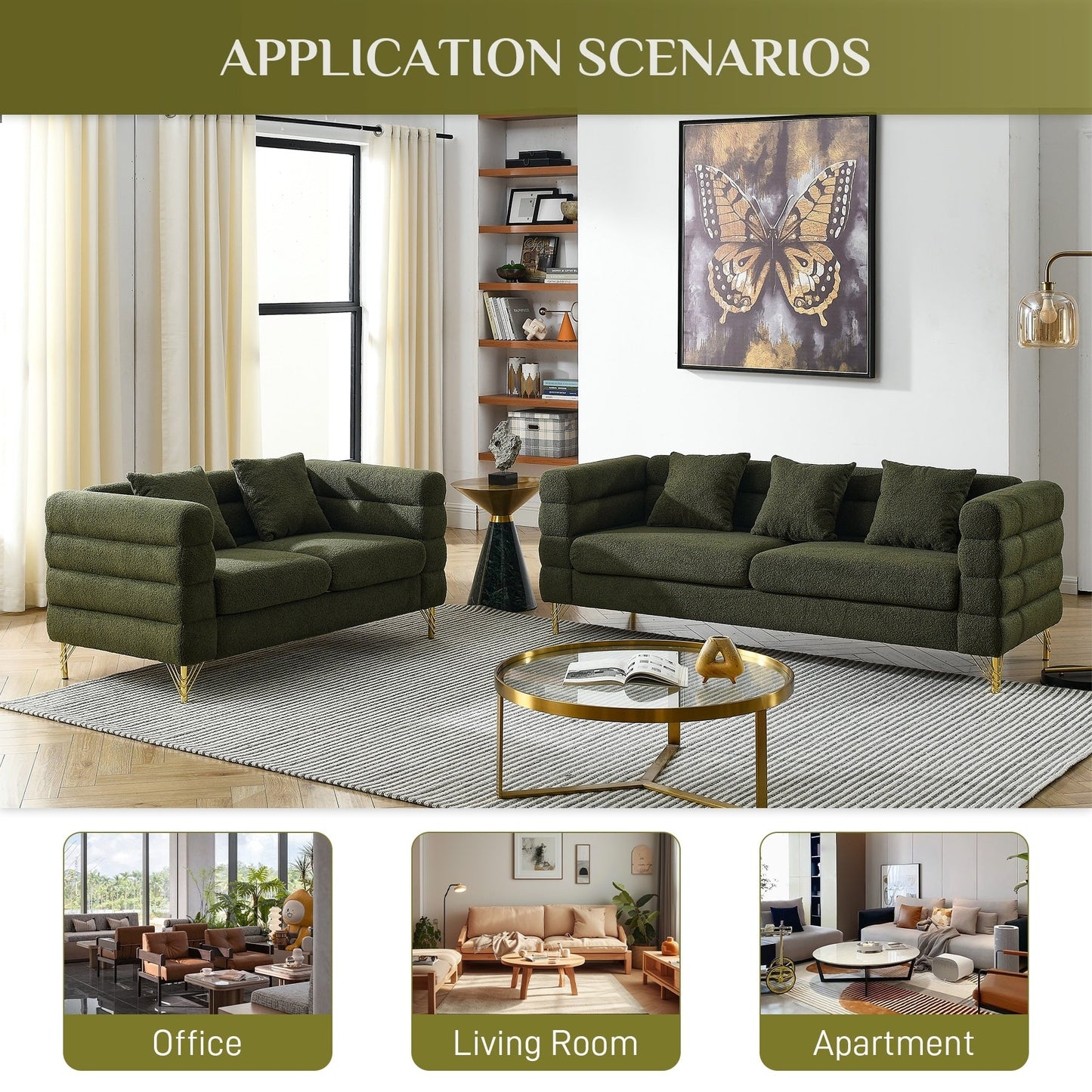 Ouyessir Mid Century Sofa Couch for Bedroom, Living Room, Lounges, Office, Apartment