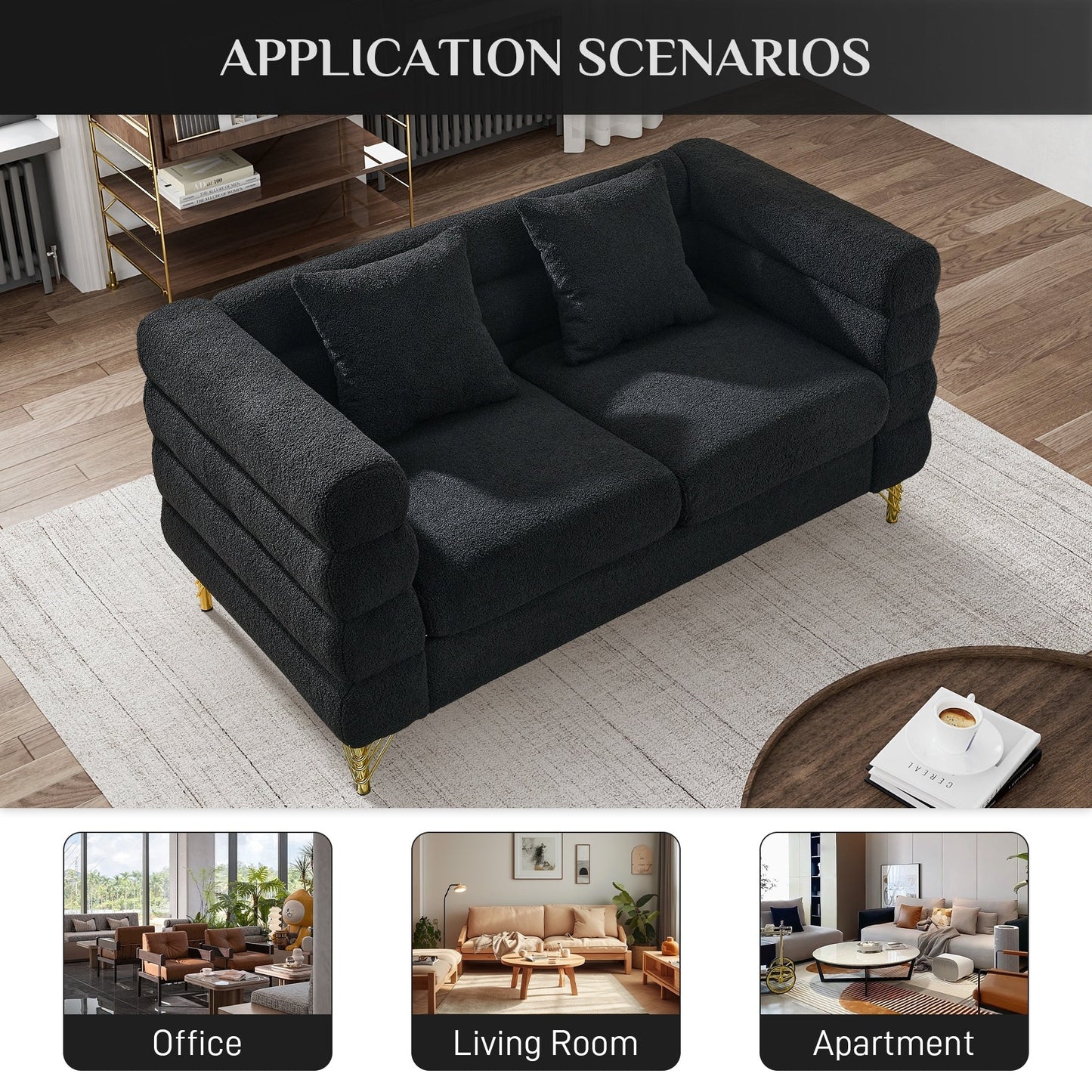 Ouyessir Mid Century Sofa Couch for Bedroom, Living Room, Lounges, Office, Apartment