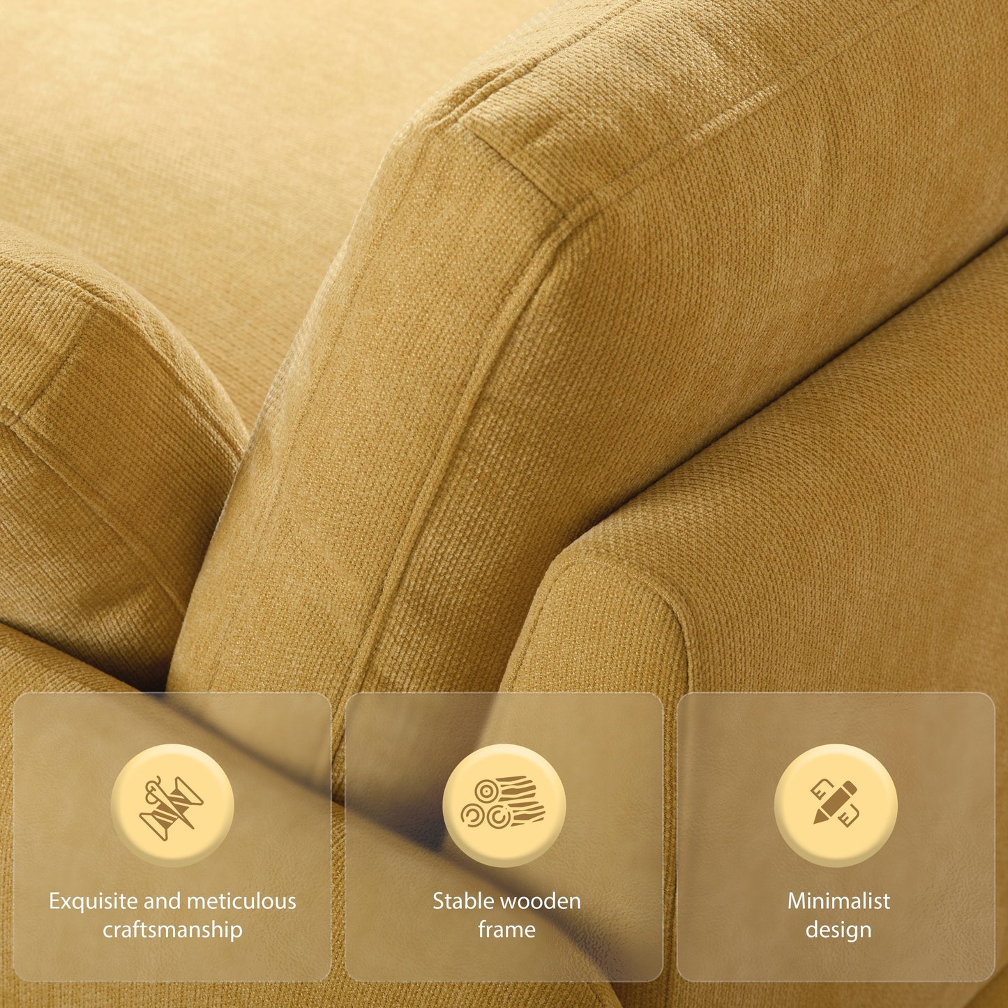 Oversized Chenille Single Sofa Chair