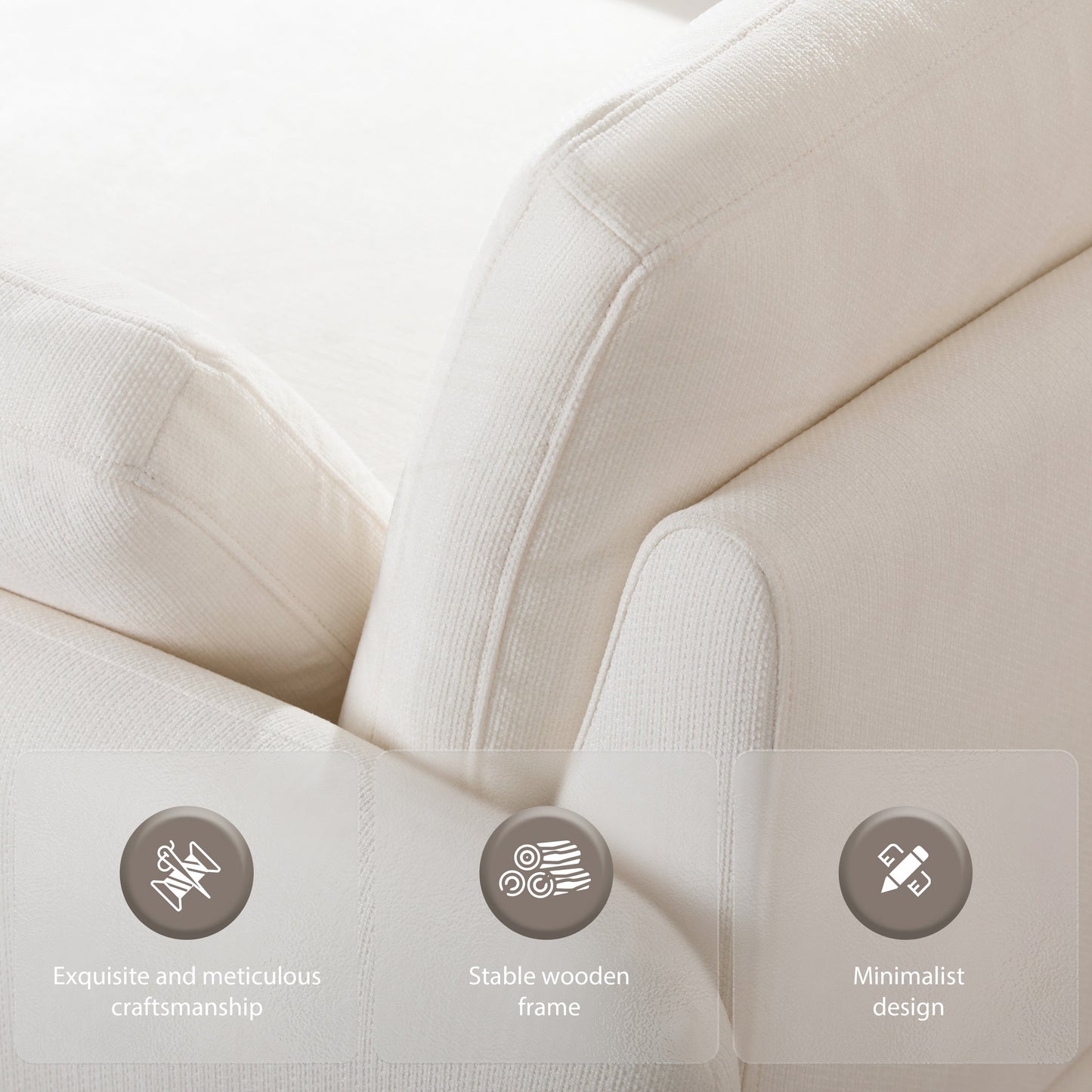 Oversized Chenille Single Sofa Chair