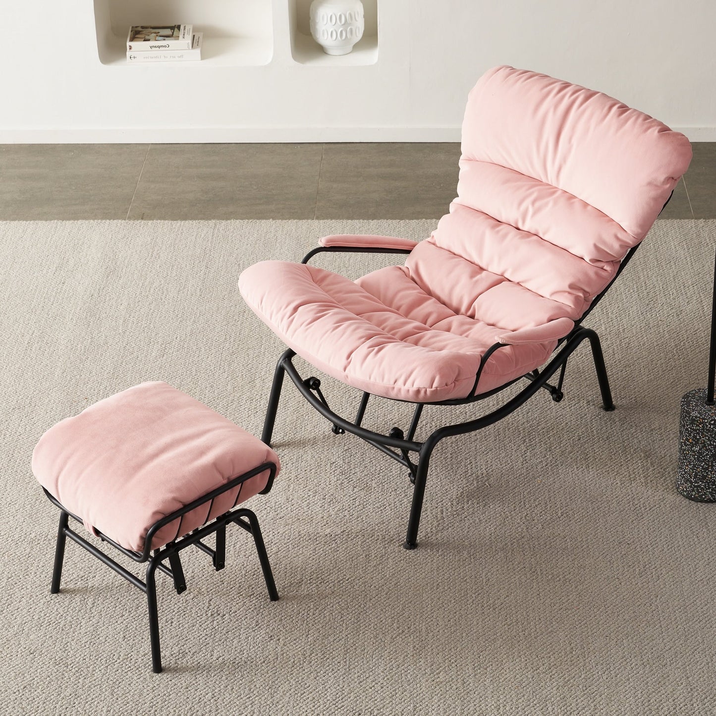 OVIOS Living Room Accent Chair Rocking Recliner Chair with Ottoman