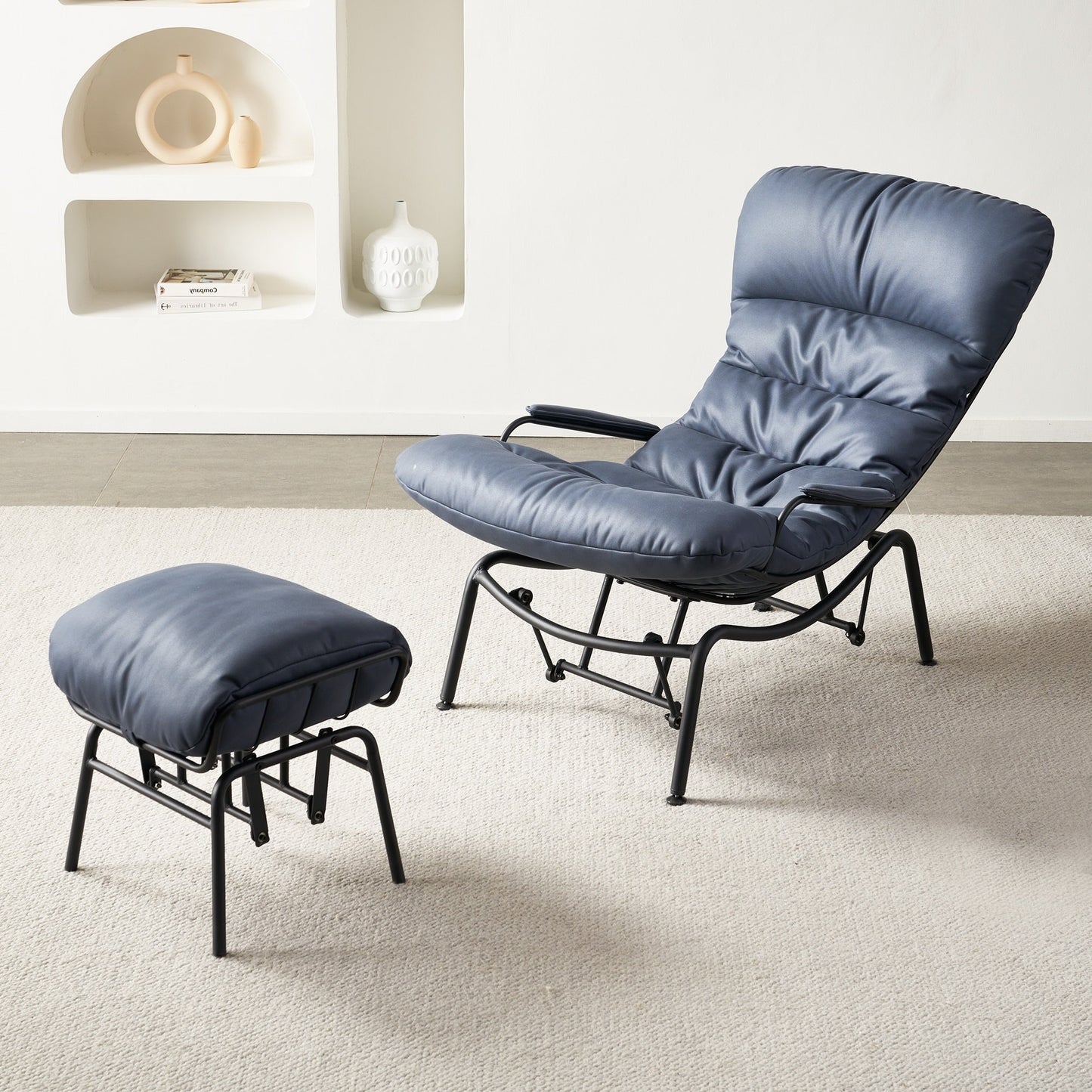 OVIOS Living Room Accent Chair Rocking Recliner Chair with Ottoman
