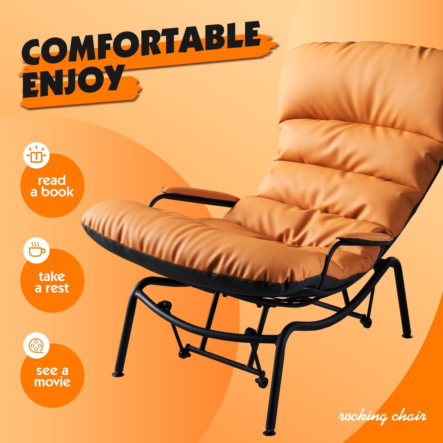 OVIOS Living Room Accent Chair Rocking Recliner Chair with Ottoman