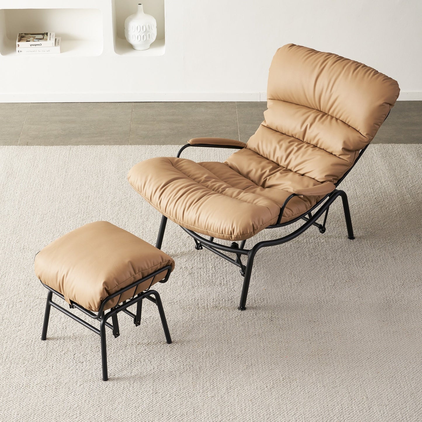 OVIOS Living Room Accent Chair Rocking Recliner Chair with Ottoman