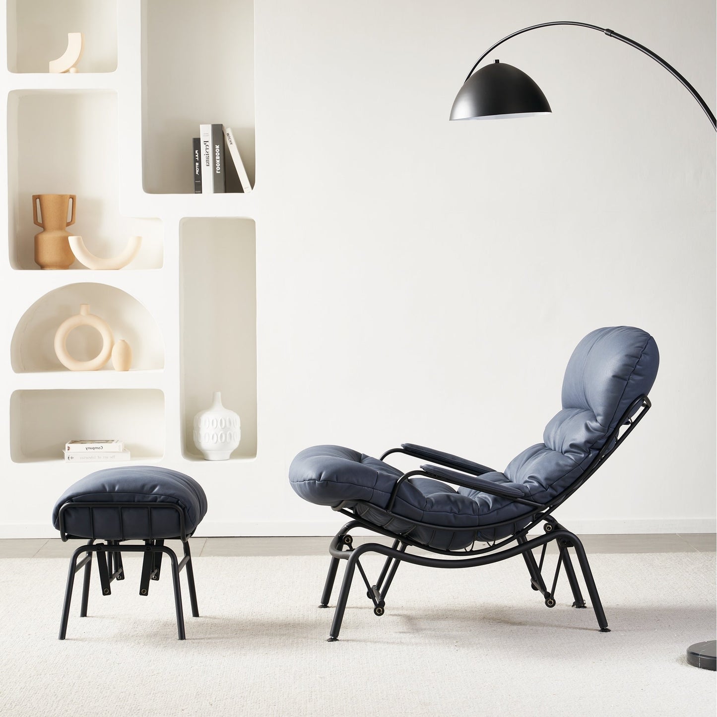 OVIOS Living Room Accent Chair Rocking Recliner Chair with Ottoman
