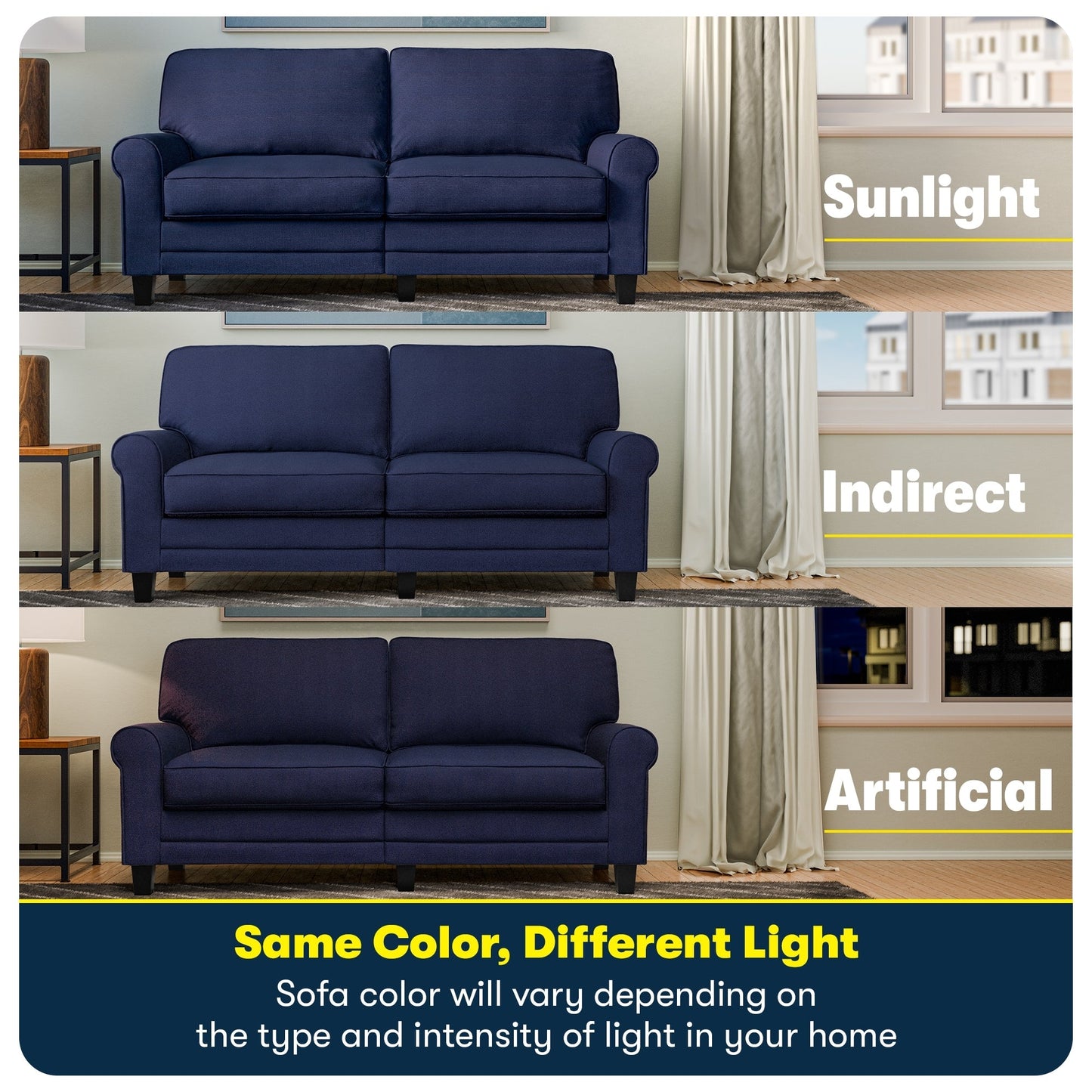 Serta Copenhagen 73 Rolled Arm Sofa, Easy Care Polyester, Soft Pillow Back, Pocket Coil Seat Cushions