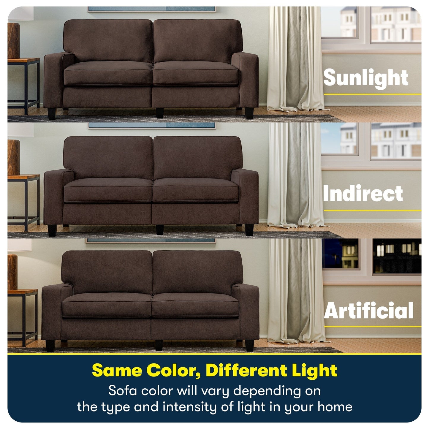 Serta Palisades 73 Track Arm Sofa, Easy Care Polyester, Soft Pillow Back, Pocket Coil Seat Cushions