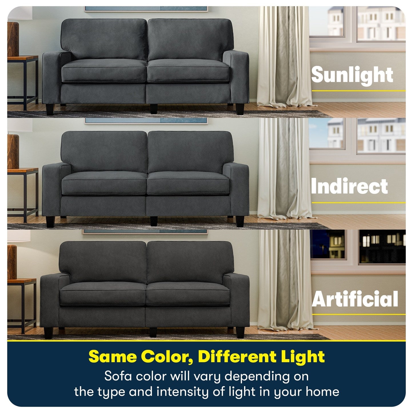 Serta Palisades 73 Track Arm Sofa, Easy Care Polyester, Soft Pillow Back, Pocket Coil Seat Cushions