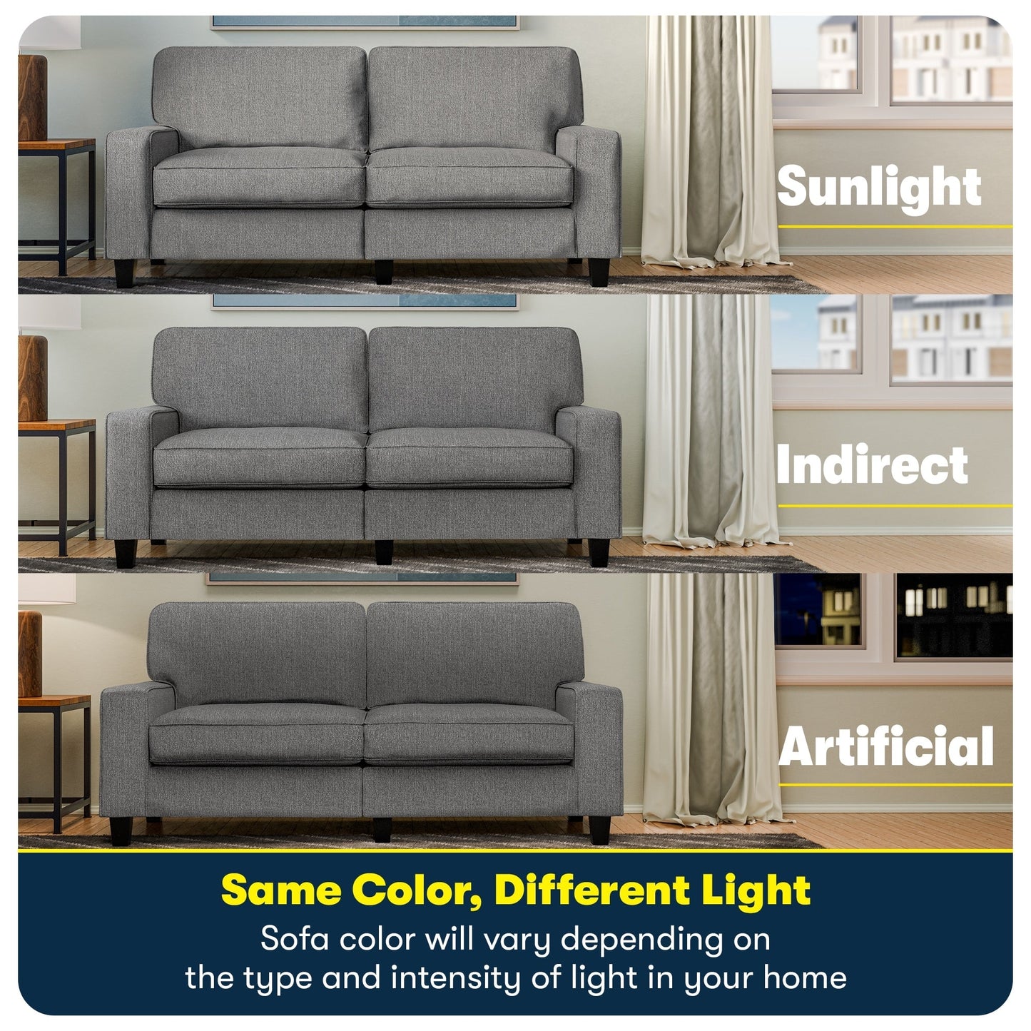 Serta Palisades 73 Track Arm Sofa, Easy Care Polyester, Soft Pillow Back, Pocket Coil Seat Cushions