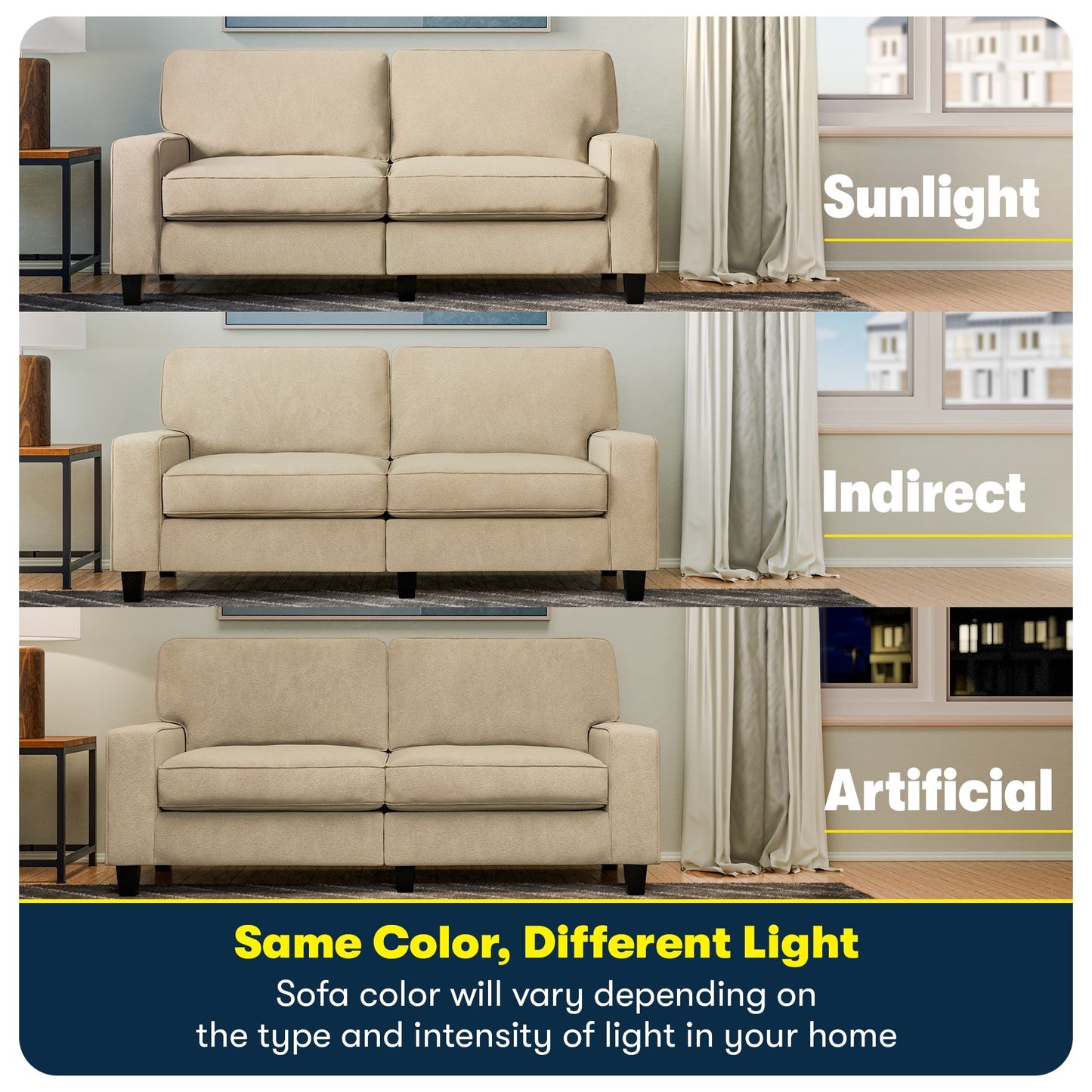 Serta Palisades 73 Track Arm Sofa, Easy Care Polyester, Soft Pillow Back, Pocket Coil Seat Cushions