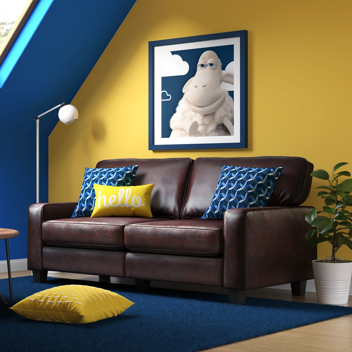 Serta Palisades 73 Track Arm Sofa, Easy Care Polyester, Soft Pillow Back, Pocket Coil Seat Cushions