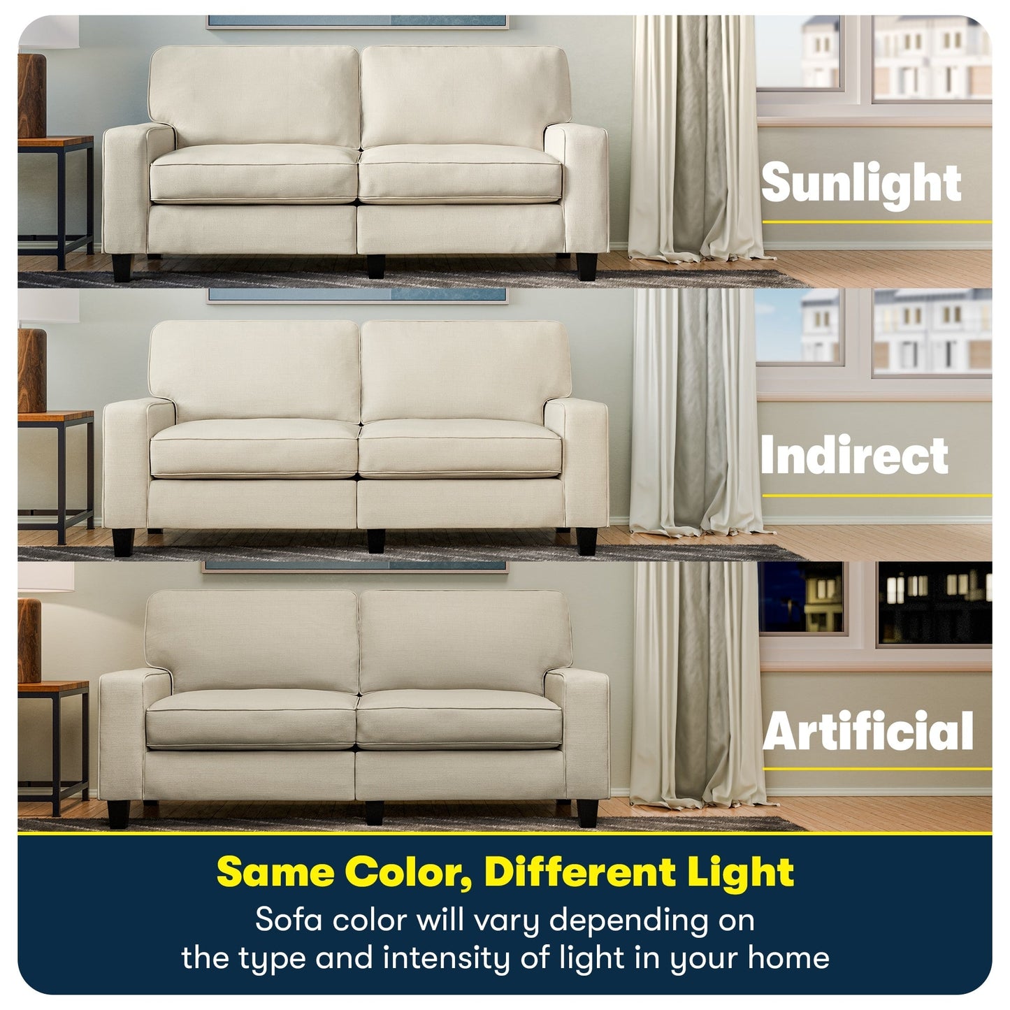 Serta Palisades 73 Track Arm Sofa, Easy Care Polyester, Soft Pillow Back, Pocket Coil Seat Cushions