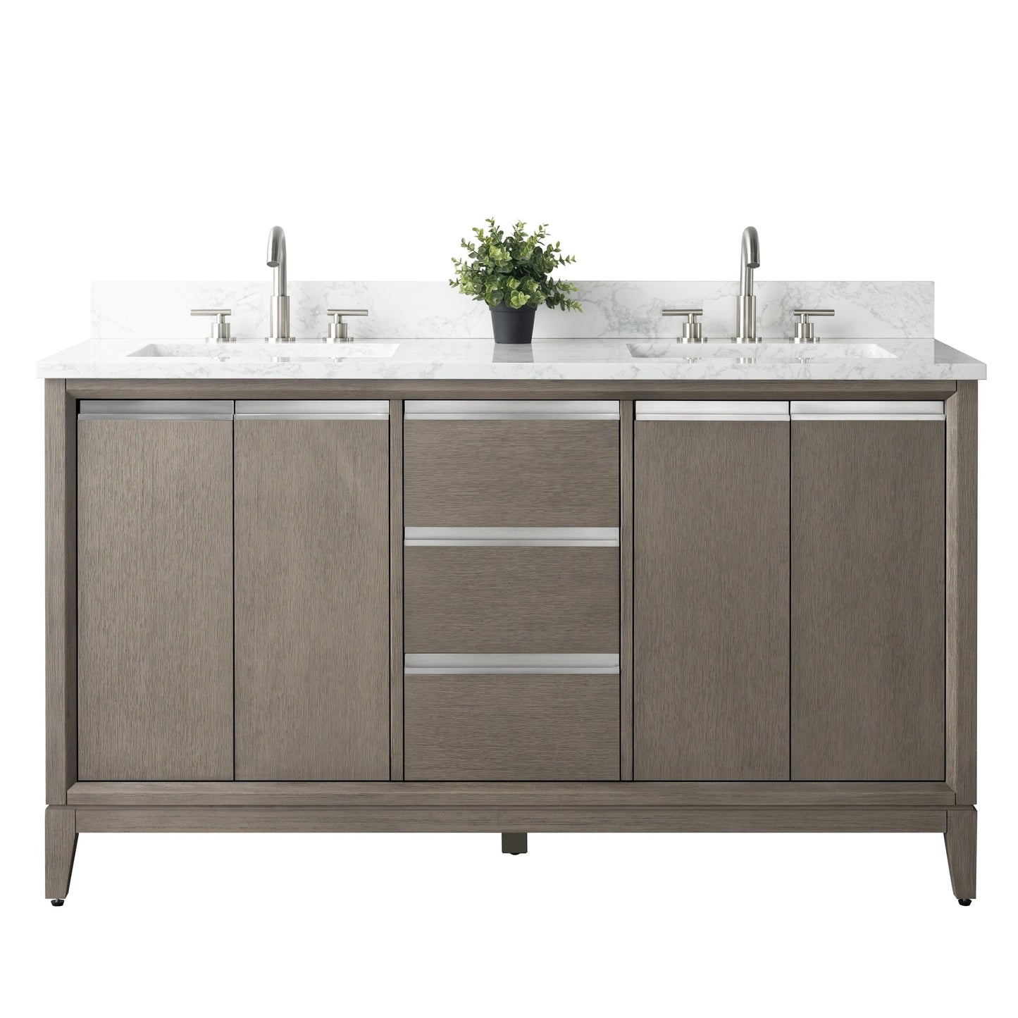 Vanity Art Bathroom Vanity with Ceramic Sink and Engineered Marble Top