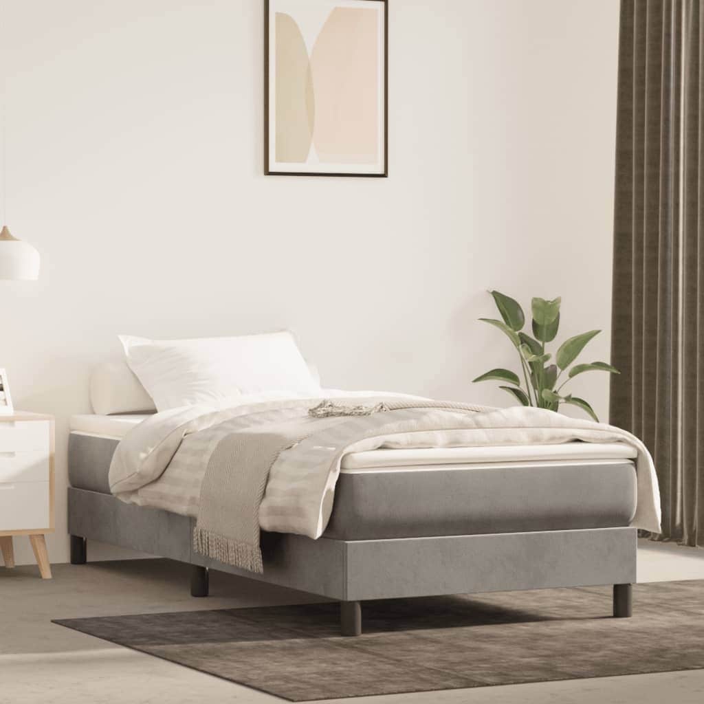 vidaXL Bed Frame Box Spring Platform Bed with Mattress for Bedroom Velvet