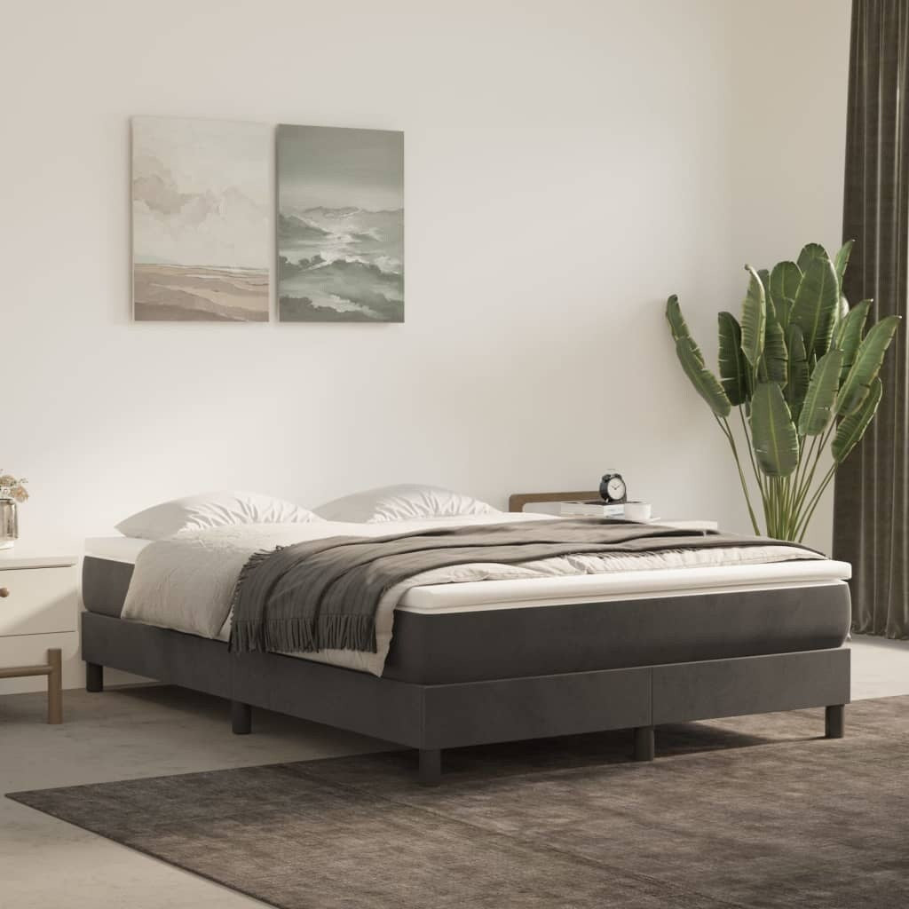 vidaXL Bed Frame Box Spring Platform Bed with Mattress for Bedroom Velvet