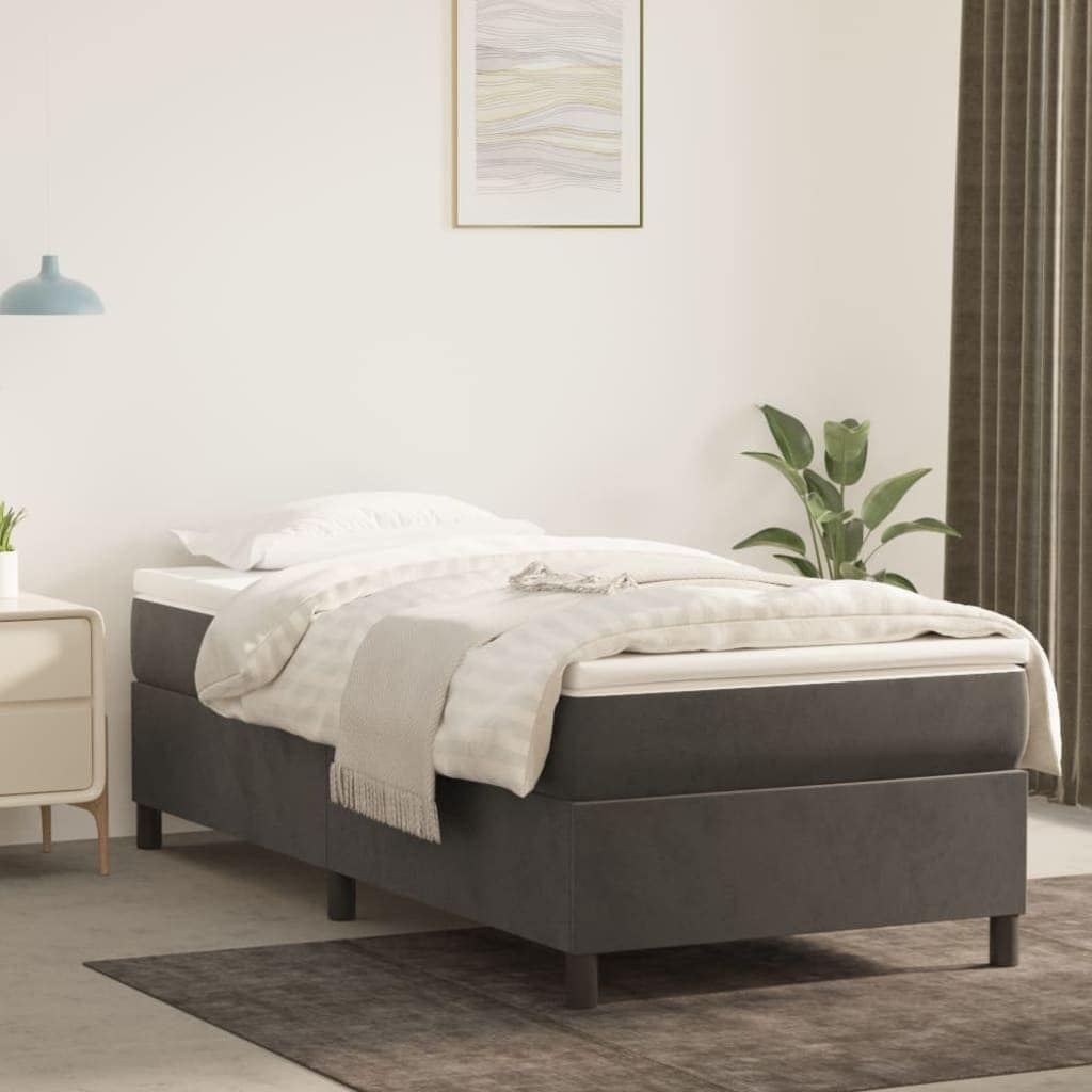 vidaXL Bed Frame Box Spring Platform Bed with Mattress for Bedroom Velvet
