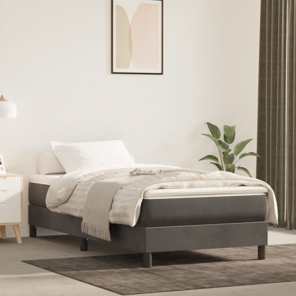vidaXL Bed Frame Box Spring Platform Bed with Mattress for Bedroom Velvet