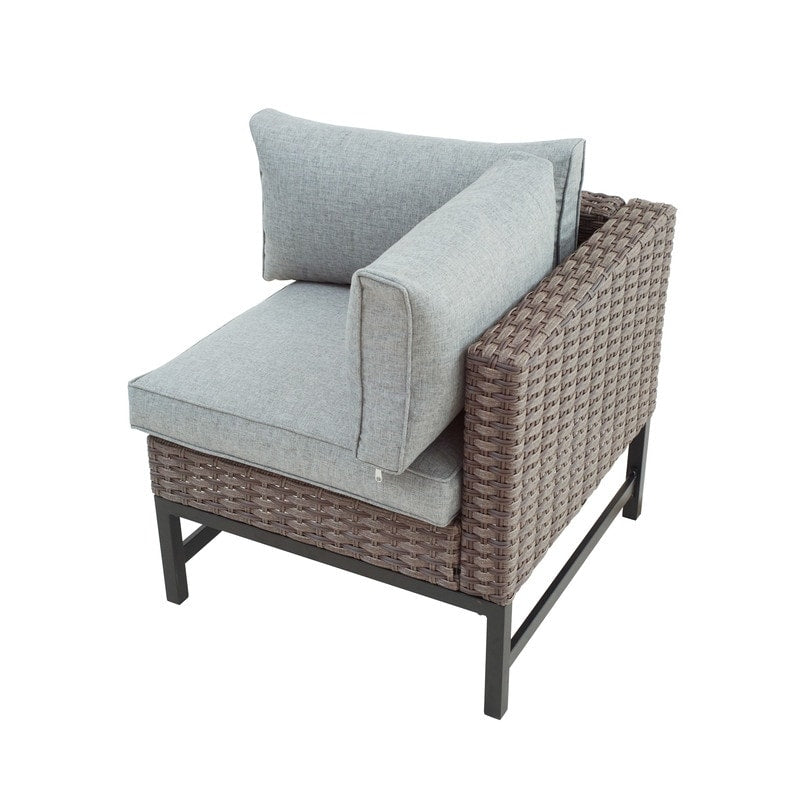 Patio Festival 10-piece Right-Angle Outdoor Wicker Conversation Set