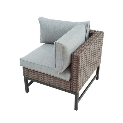 Patio Festival 10-piece Right-Angle Outdoor Wicker Conversation Set