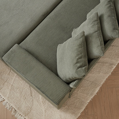 104-In Oversized Large Corduroy L Shaped Sofa with Chaise