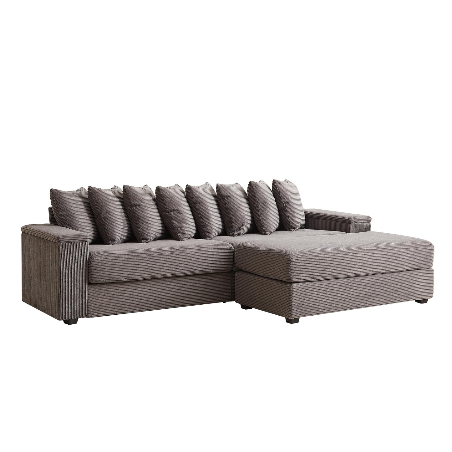104-In Oversized Large Corduroy L Shaped Sofa with Chaise