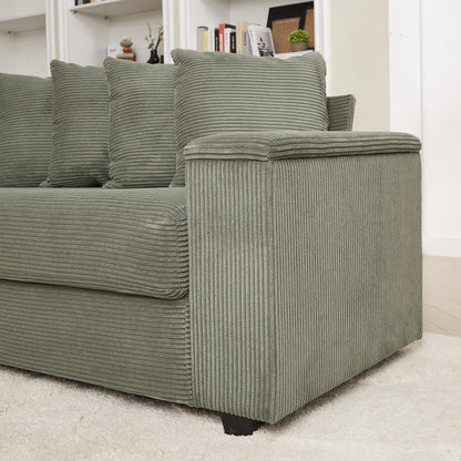 104-In Oversized Large Corduroy L Shaped Sofa with Chaise