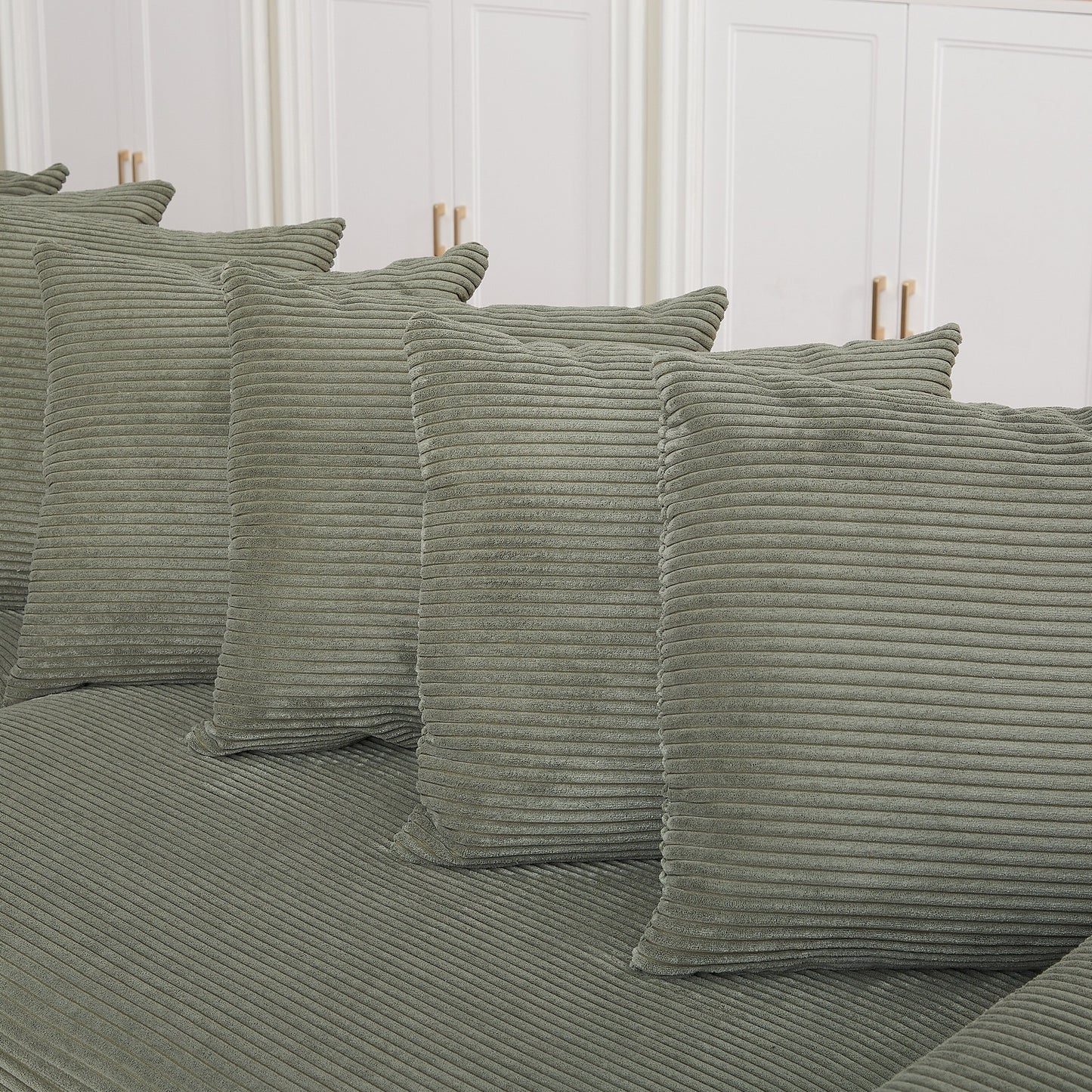 104-In Oversized Large Corduroy L Shaped Sofa with Chaise