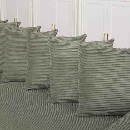 104-In Oversized Large Corduroy L Shaped Sofa with Chaise
