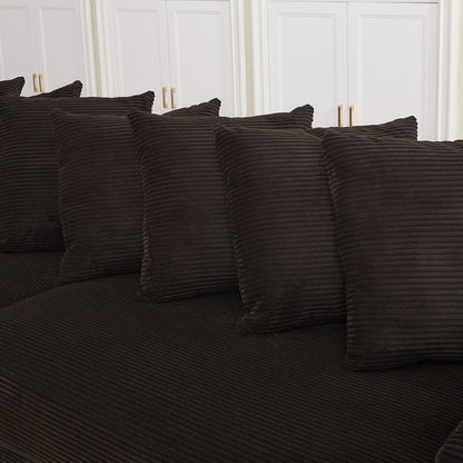 104-In Oversized Large Corduroy L Shaped Sofa with Chaise