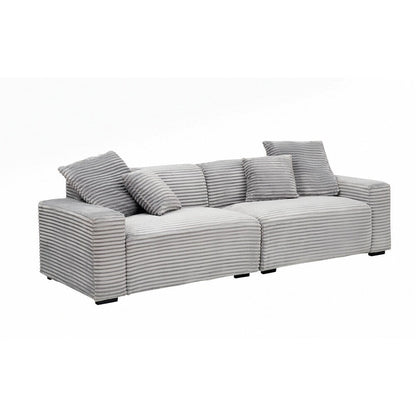 104.72-inch 4-seat large sofa with 4 throw pillows
