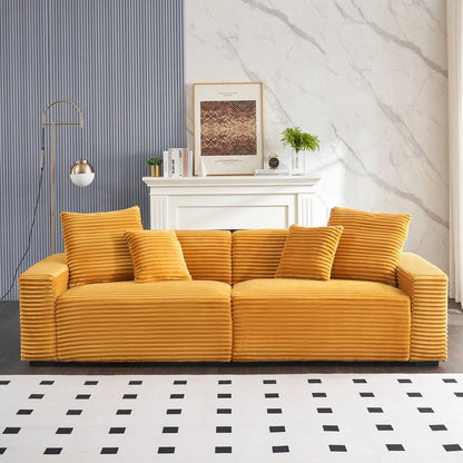 104.72-inch 4-seat large sofa with 4 throw pillows