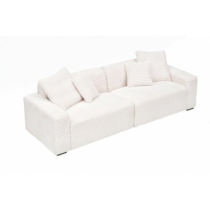 104.72-inch 4-seat large sofa with 4 throw pillows