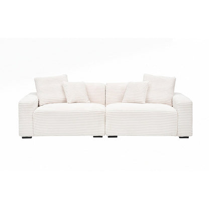 104.72-inch 4-seat large sofa with 4 throw pillows