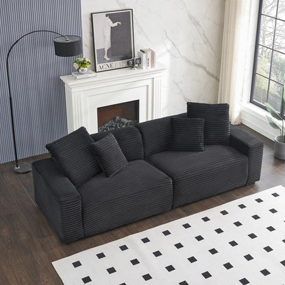 104.72-inch 4-seat large sofa with 4 throw pillows