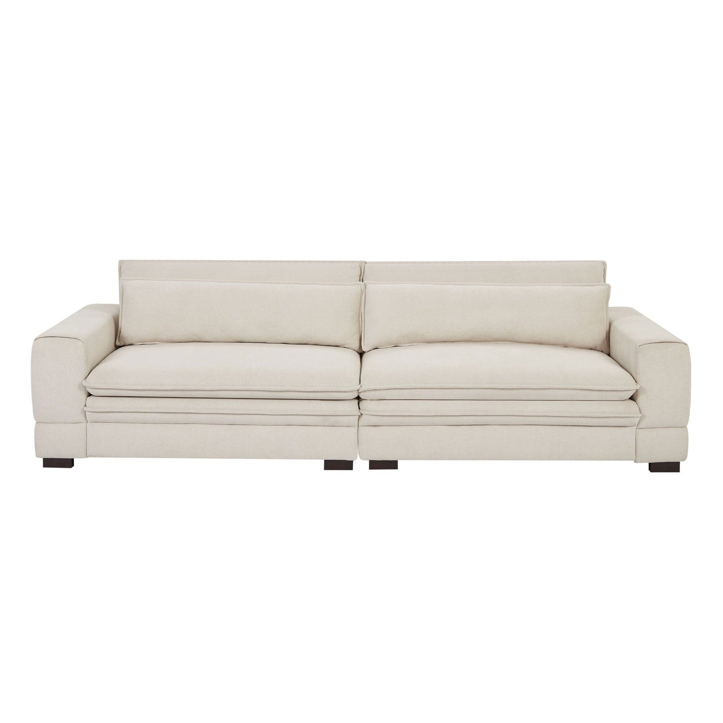 104.72 Mid-Century Modern Fabric Sofa with Solid Wood Legs