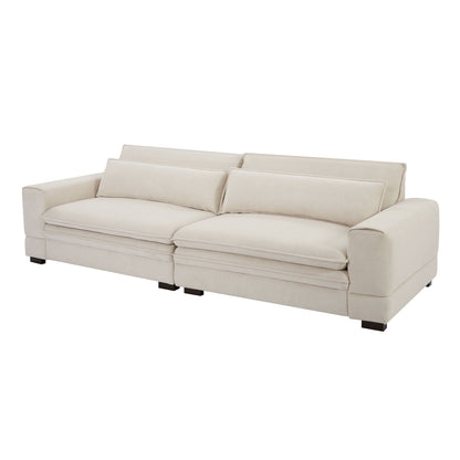 104.72 Mid-Century Modern Fabric Sofa with Solid Wood Legs