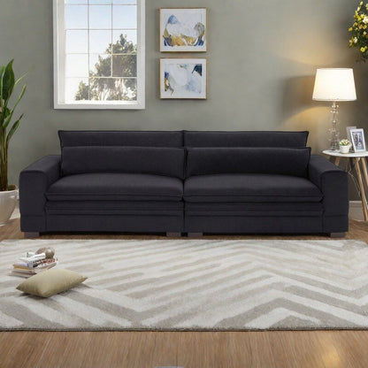 104.72 Mid-Century Modern Fabric Sofa with Solid Wood Legs