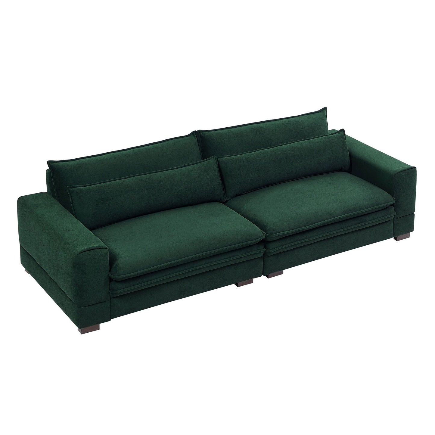104.72 Mid-Century Modern Fabric Sofa with Solid Wood Legs