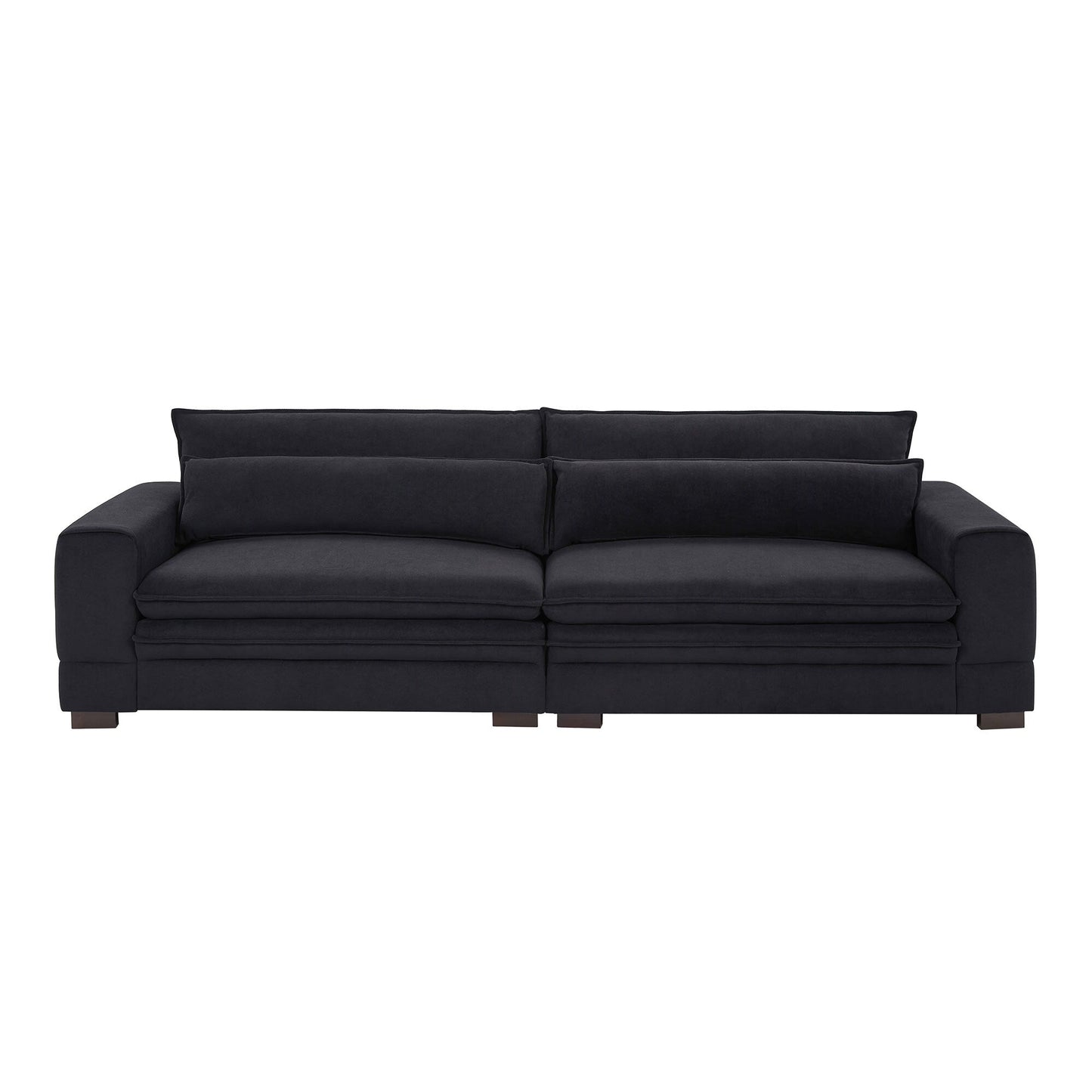 104.72 Mid-Century Modern Fabric Sofa with Solid Wood Legs