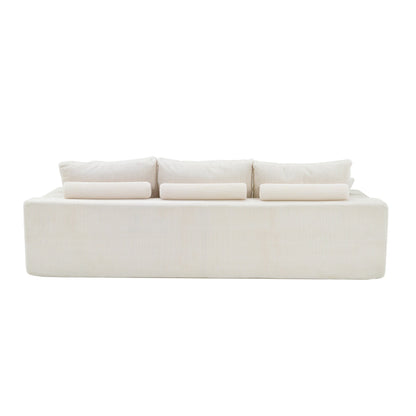 110 L-Shaped Sectional Sofa, Full-Compression 3-Seater Cloud Couch with Chaise