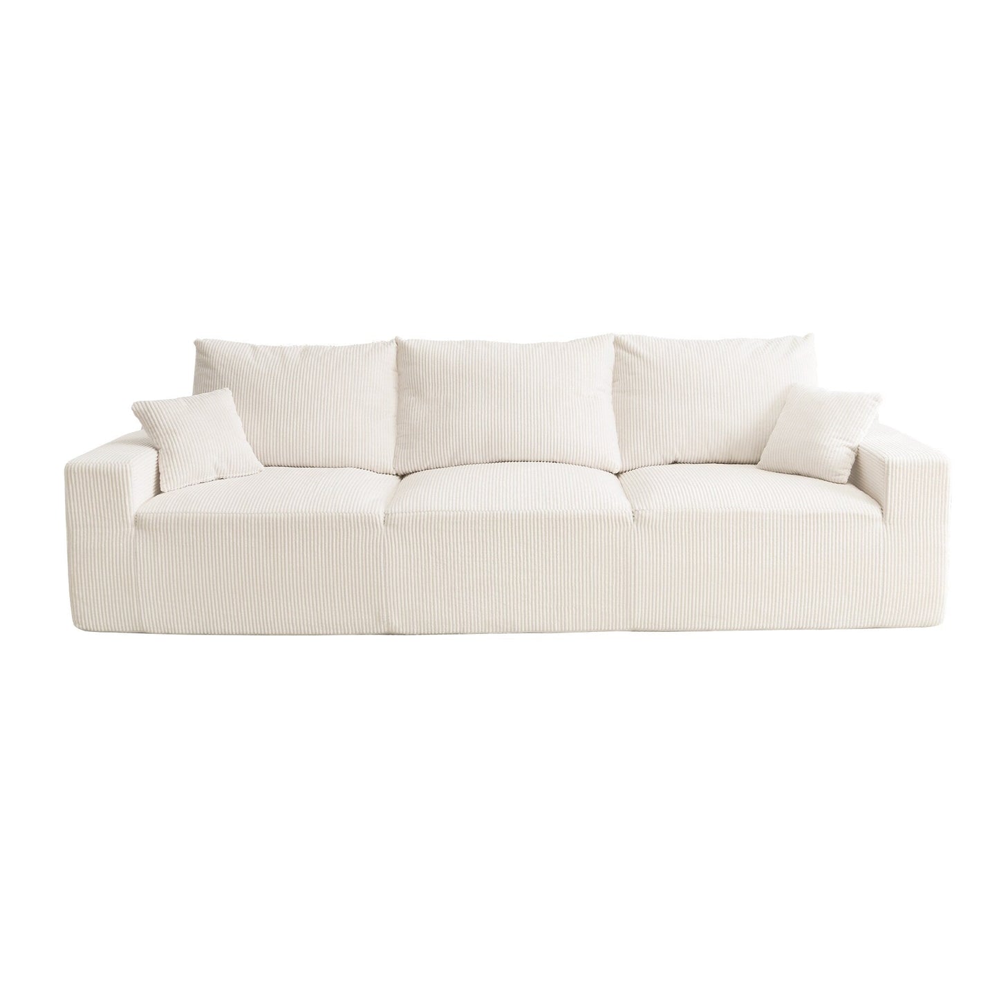 110 Corduroy 4-Seater Sofa,Slow-Recovery Foam (72hr Expansion, No Assembly Required)